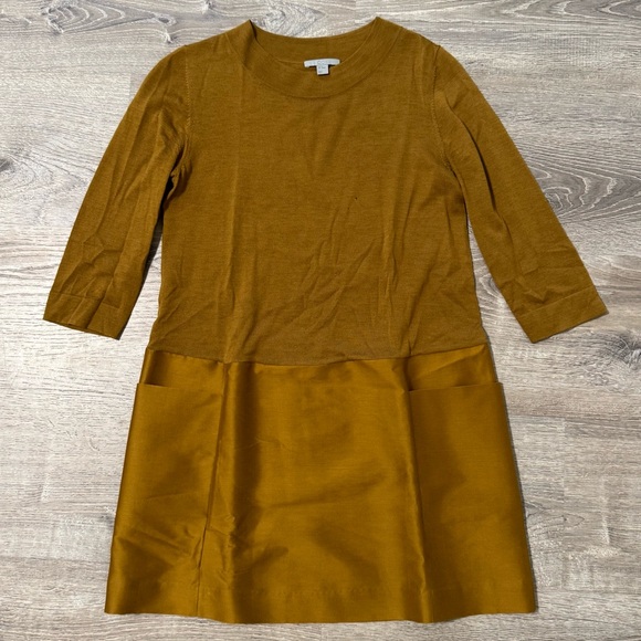 COS Dresses & Skirts - COS Mustard Merino Wool Silk Shift A Line Dress